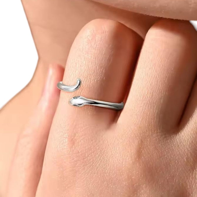 Bague serpent NAÏA en argent 925 ajustable avec zircons – Van Lys